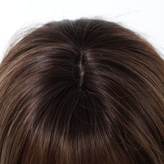 Ash Brown with Bangs Straight Layers 18