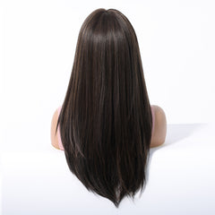 Brown with Bangs Straight Long 22