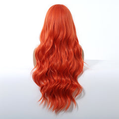 Fiery Orange with Bangs Long Waves 28