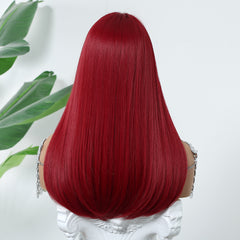 Ruby Red with Bangs Straight Long 28