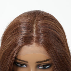 LaceFront Light Chestnut Brown Medium Layered Straight 18