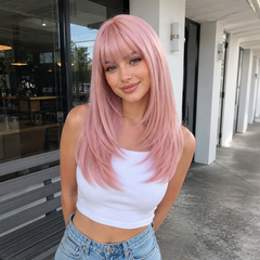 Soft Rose Pink with Wispy Bangs 20