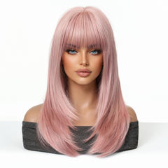 Soft Rose Pink with Wispy Bangs 20