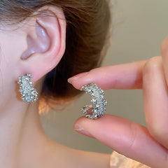 Crystal Bloom Hoops Earing