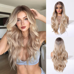 Lace Front Brown & Blonde Extra Long Curly 26