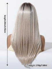 AuraTress MONO Dark Root Icy Platinum Blonde Long Layered Straight 20