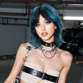 Midnight Blue Layered Bob Curly 12