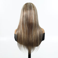 AuraTress 100% Human Hair Ash Blonde with Blended Highlights Long Layers 20