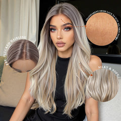 LaceFront Brown Top to Blonde End Extra Long Curly 26