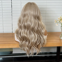 LaceFront Champagne Beige Blonde Long Soft Waves 24