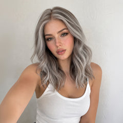LaceFront Silver Ash Grey Medium Wavy 14"