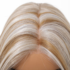 AuraTress MONO Blonde & Grey Medium Curly 16