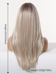 LaceFront Iced Champagne Blonde with Dark Roots Long Layered Straight 22