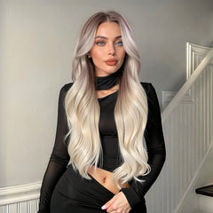 LaceFront Rooted Beige Blonde Ombre Loose Waves 26