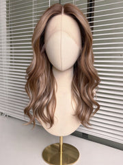 AuraTress PREMIUM BLEND Caramel Brown Long Waves 20