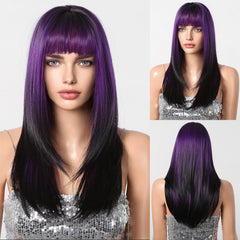 Purple with Dark Ends Straight Long 24