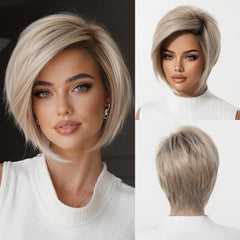 Rooted Ash Blonde Layered Pixie Bob 8