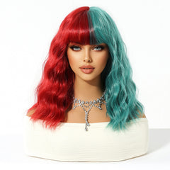 Red and Green Christmas Style Medium Wavy 14