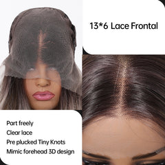 Lace Front Silvery & Brown Extra Long Curly 26