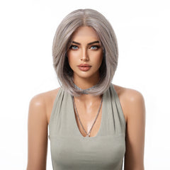 LaceFront Silver Ash Blonde Medium Layered Bob 10