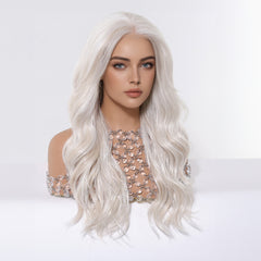LaceFront Arctic Pearl Blonde Long Wavy 24