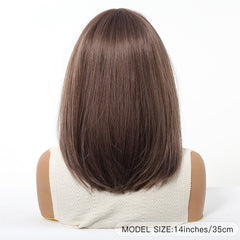 Soft Mocha Classic Bob with Full Bangs 14