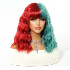 Red and Green Christmas Style Medium Wavy 14