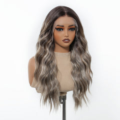 LaceFront Ash Blonde Balayage Long Wavy 22