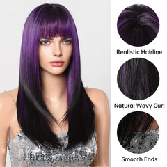 Purple with Dark Ends Straight Long 24