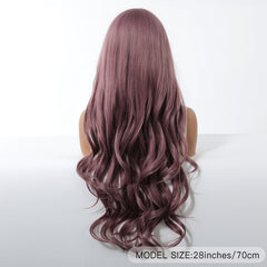 Dusty Rose with Bangs Long Curls 30