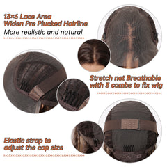 LaceFront Dark Chocolate Brown Medium Flicked Layers 26