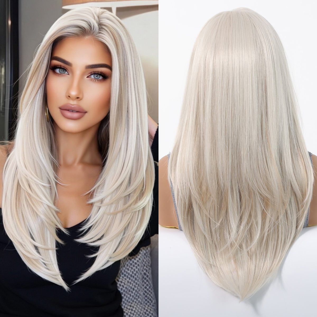 Lace Front Silvery Blonde Long Curly 22