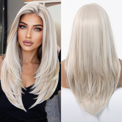 Lace Front Silvery Blonde Long Curly 22