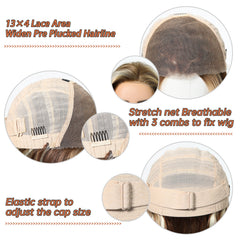 AuraTress 100% Human Hair Ash Blonde with Blended Highlights Long Layers 20
