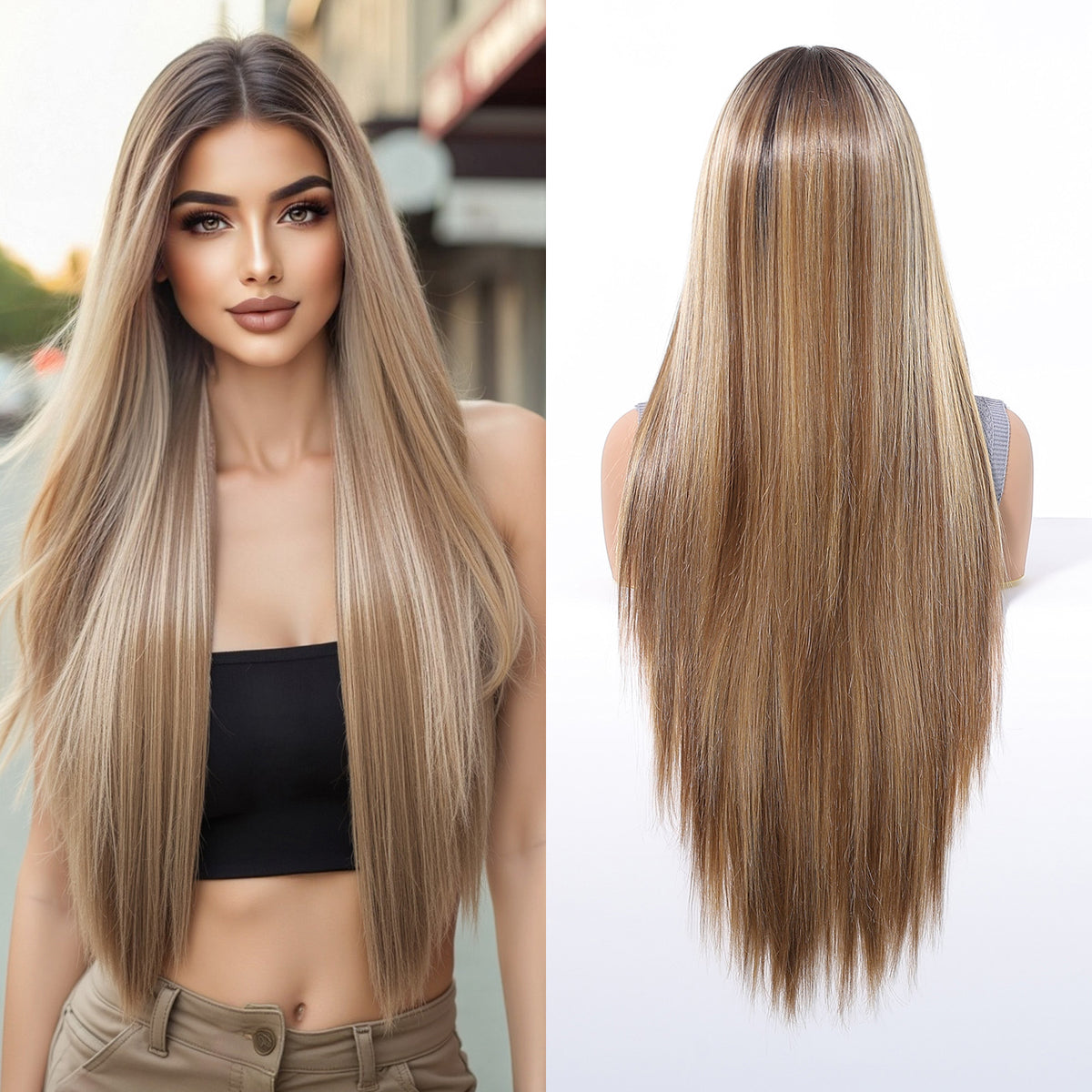 LaceFront Brown & Gold Extra Long Straight 30