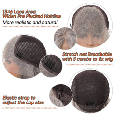 LaceFront Silver Grey Long Straight 22
