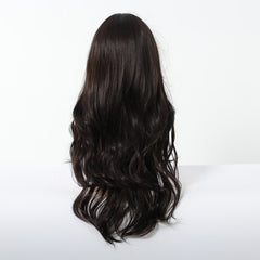 Dark Brown Long Waves with Wispy Bangs 24