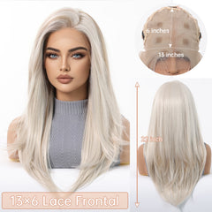Lace Front Silvery Blonde Long Curly 22