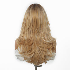Honey Blonde Layered Wig with Airy Bangs 22