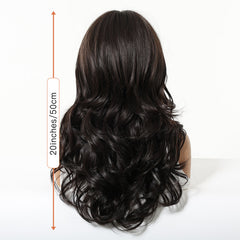 Dark Chocolate Soft Waves Wig with Airy Bangs 20