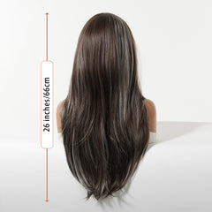 Espresso Glow Long Layered Wig with Wispy Bangs 26