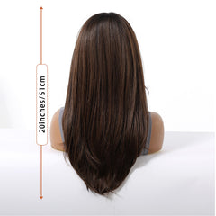 LaceFront Chocolate Brown Long Layered Waves 20