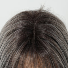Smoky Ash Feather Layers with Air Bangs 18