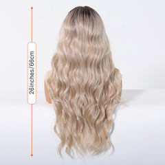 LaceFront Blonde with Brown Top Extra Long Wavy 26