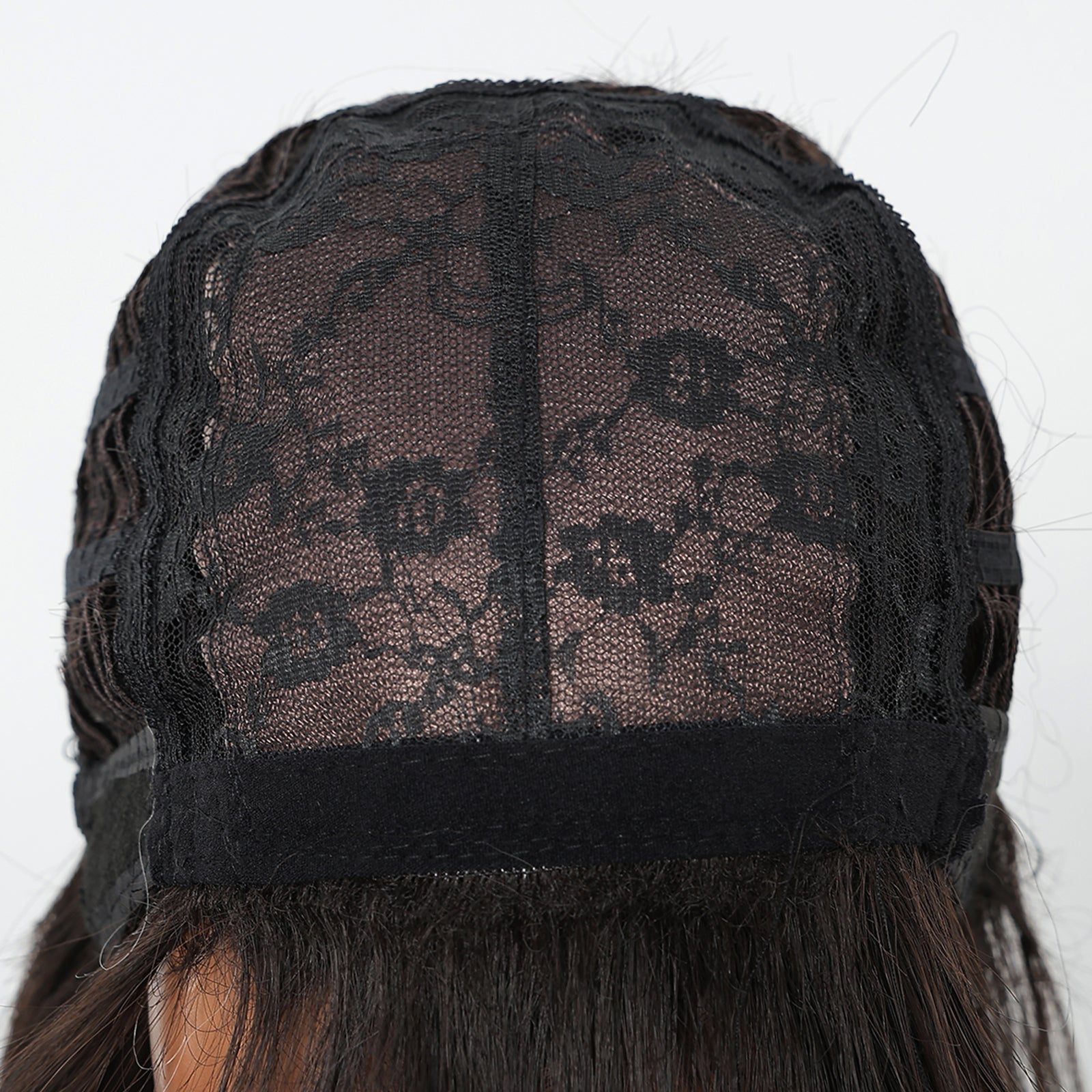 Dark Brown with Bangs Long Curly 24