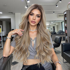 LaceFront Mushroom Beige Blonde Body Long Wave 28