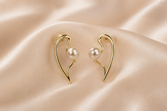 Pearl Heart Earrings