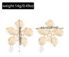 Aurora Flower Pearl Earrings