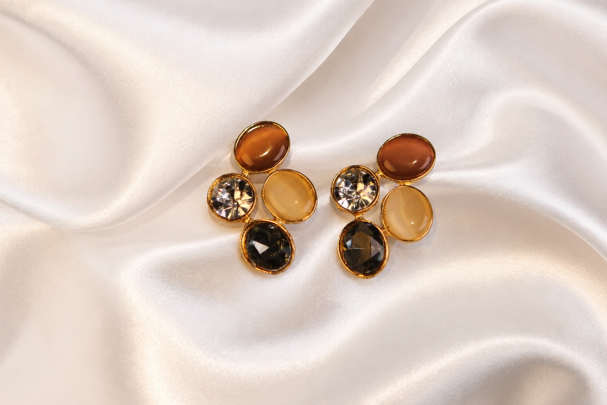 Amber Noir Elegance Earrings