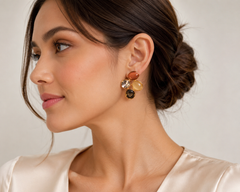 Amber Noir Elegance Earrings